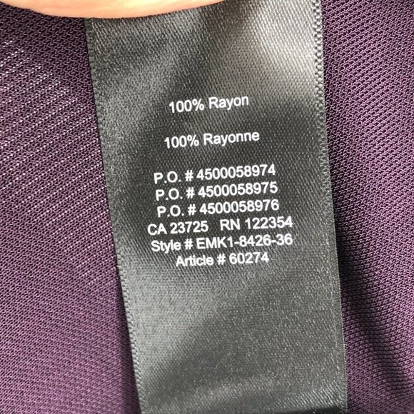 Aritzia Babaton Eggplant Purple 3/4 Sleeve Round / Scoop neck Maxi Dress size S - Picture 7 of 14